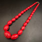 Vintage Halskette mit roten Kunstharzperlen, marmoriert - Bild 2