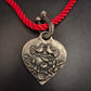 Vintage Herz-Anhänger Halskette mit Rotem Band - Romantische Vögel - Bild 6