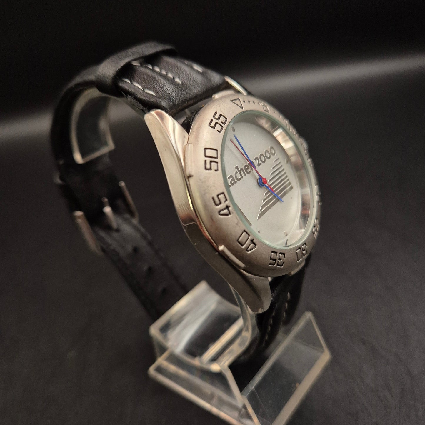 Sportliche Vintage Armbanduhr 'aachen 2000' mit Lederarmband - Bild 6