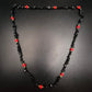 Vintage Halskette mit schwarzen Turmalin-Chips & roten Akzenten - Bild 2