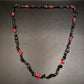 Vintage Halskette mit schwarzen Turmalin-Chips & roten Akzenten - Bild 3