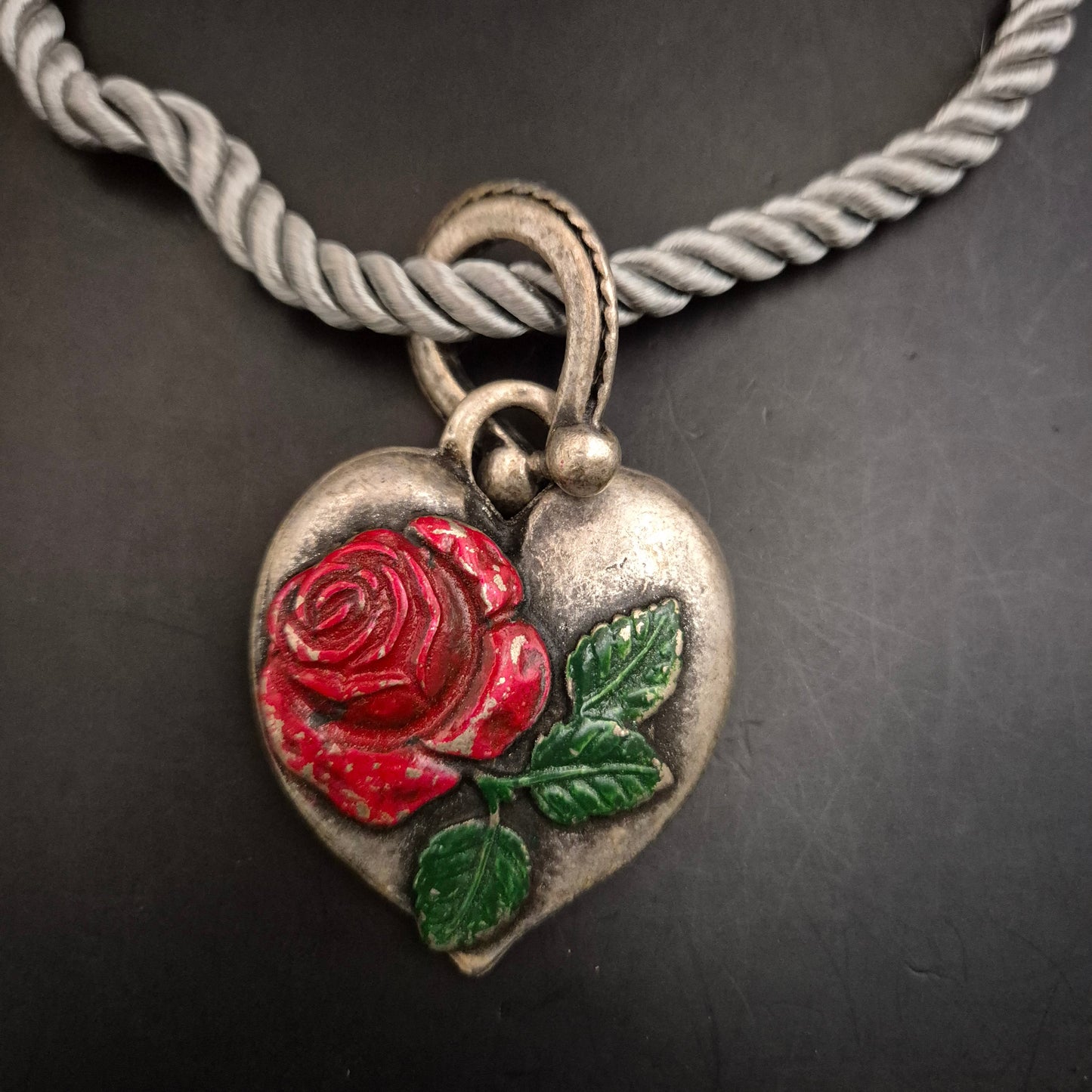 Vintage Herz Armband mit detaillierter Rose - Bild 2