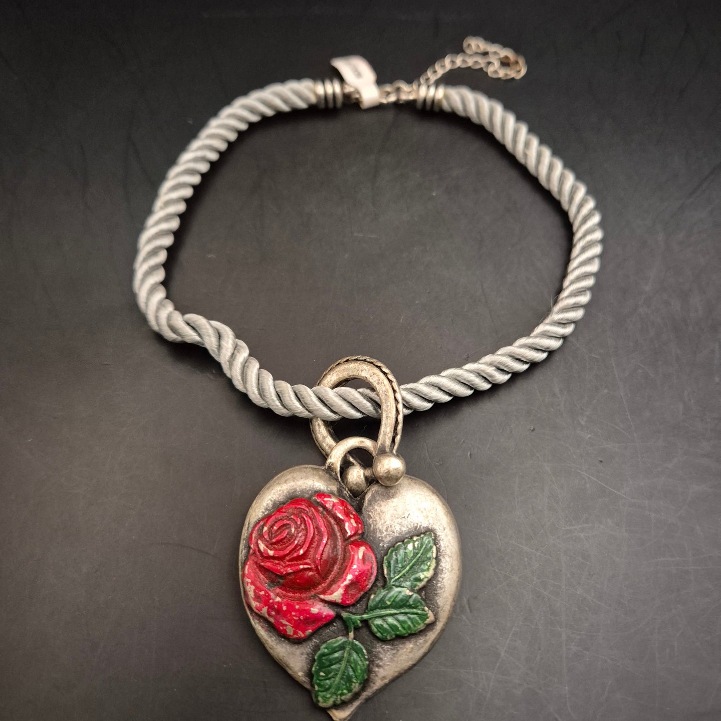 Vintage Herz Armband mit detaillierter Rose - Bild 6