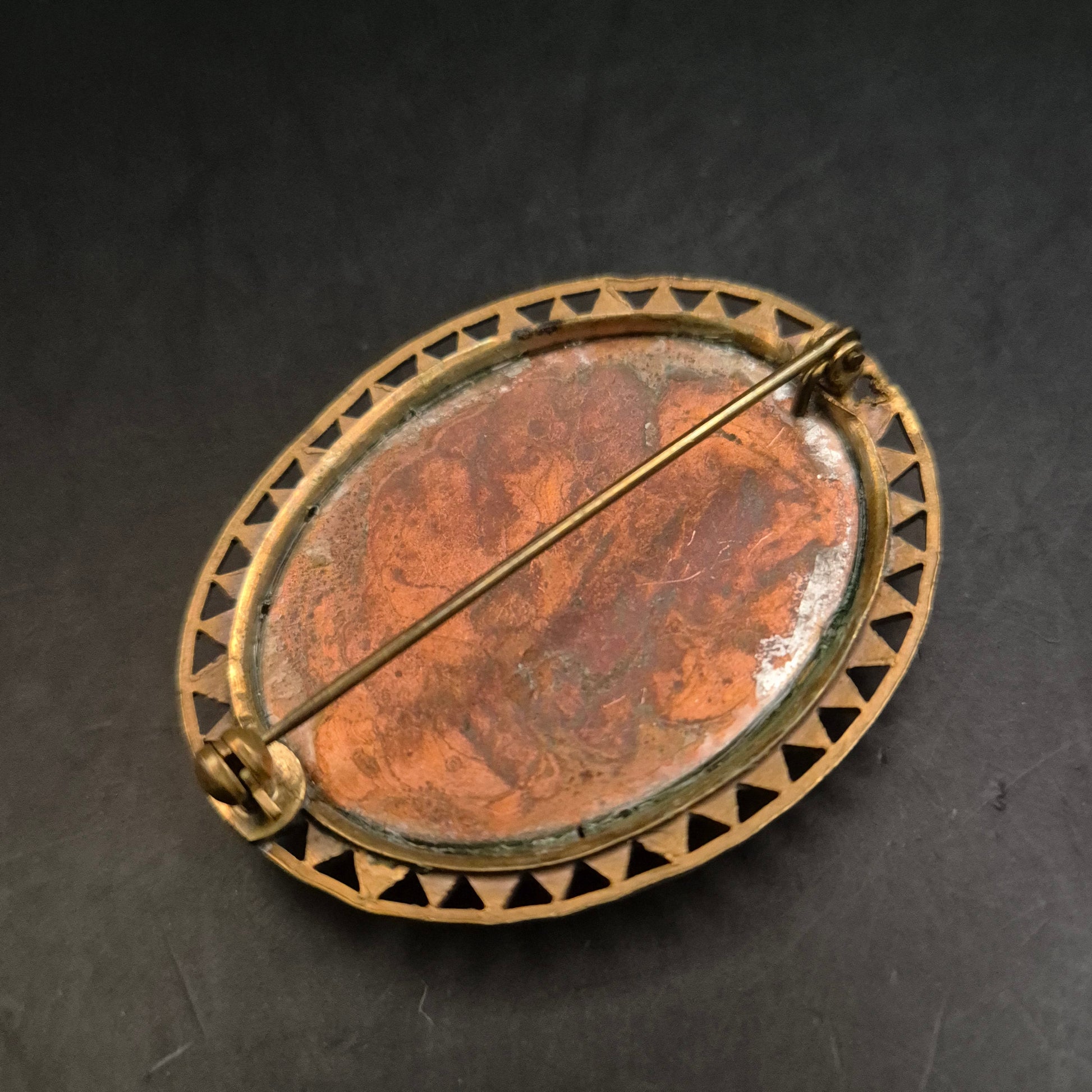 Vintage Brosche mit bunten Glassteinen & Perlen, Blumen-Motiv - Bild 4