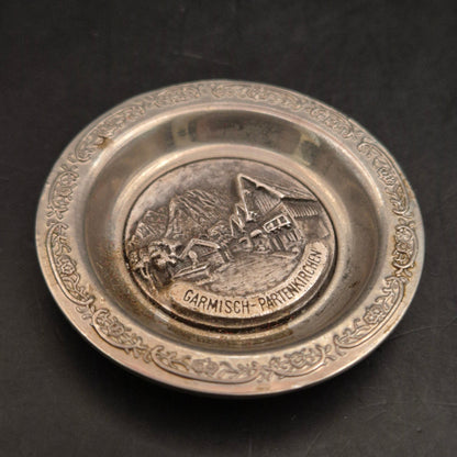 Vintage Souvenir Teller Garmisch-Partenkirchen, Metall