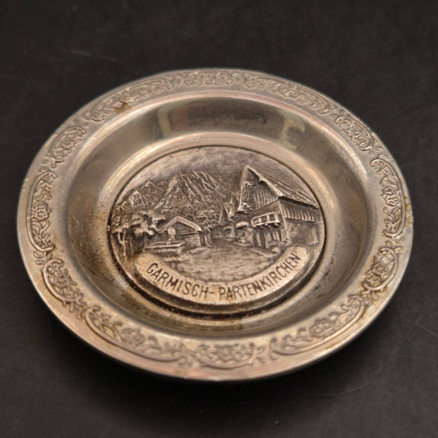 Vintage Souvenir Teller Garmisch-Partenkirchen, Metall - Bild 3