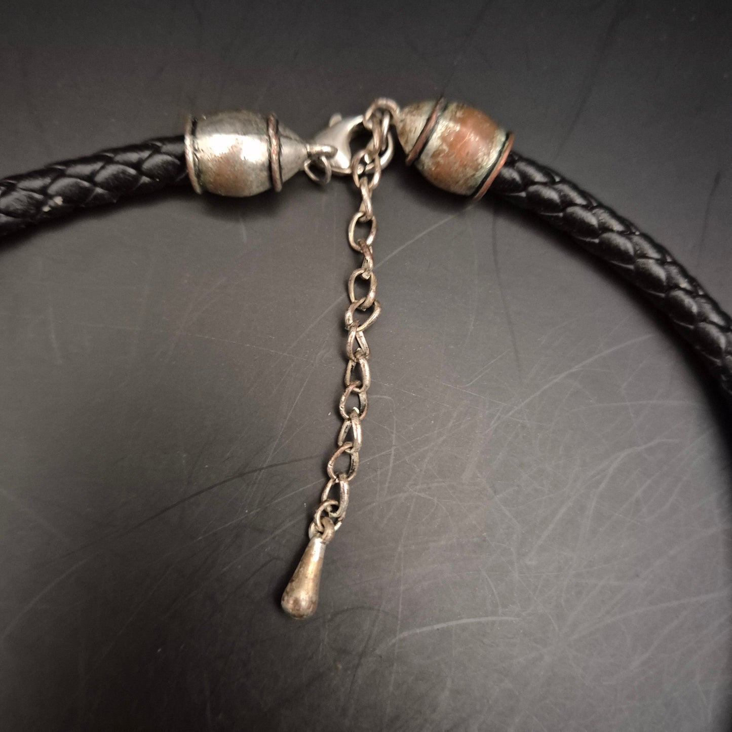 Vintage Halskette Schmetterling mit geflochtenem Lederband FES4814 - Bild 7