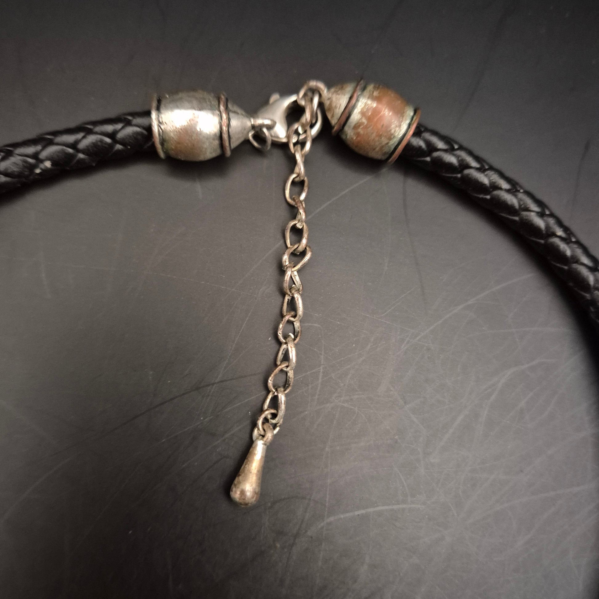 Vintage Halskette Schmetterling mit geflochtenem Lederband FES4814 - Bild 7