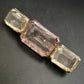 Elegante Vintage Brosche mit Glassteinen in Rosé & Gelb - Bild 2