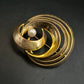 Elegante Vintage Brosche Goldfarben mit Perle, Spiral-Design - Bild 3