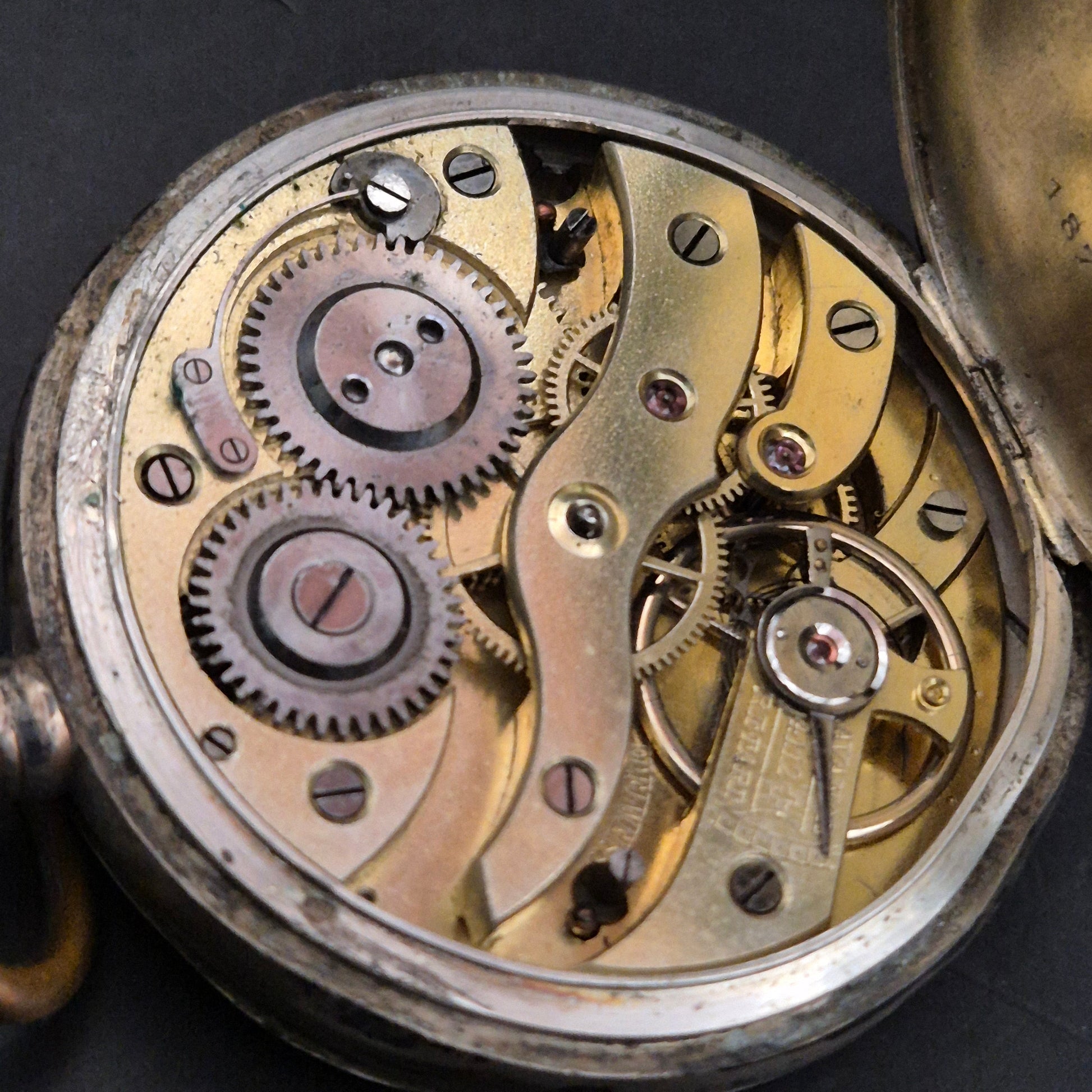 Vintage Taschenuhr Gehäuse & Zifferblatt – Defekt für Teile - Bild 3