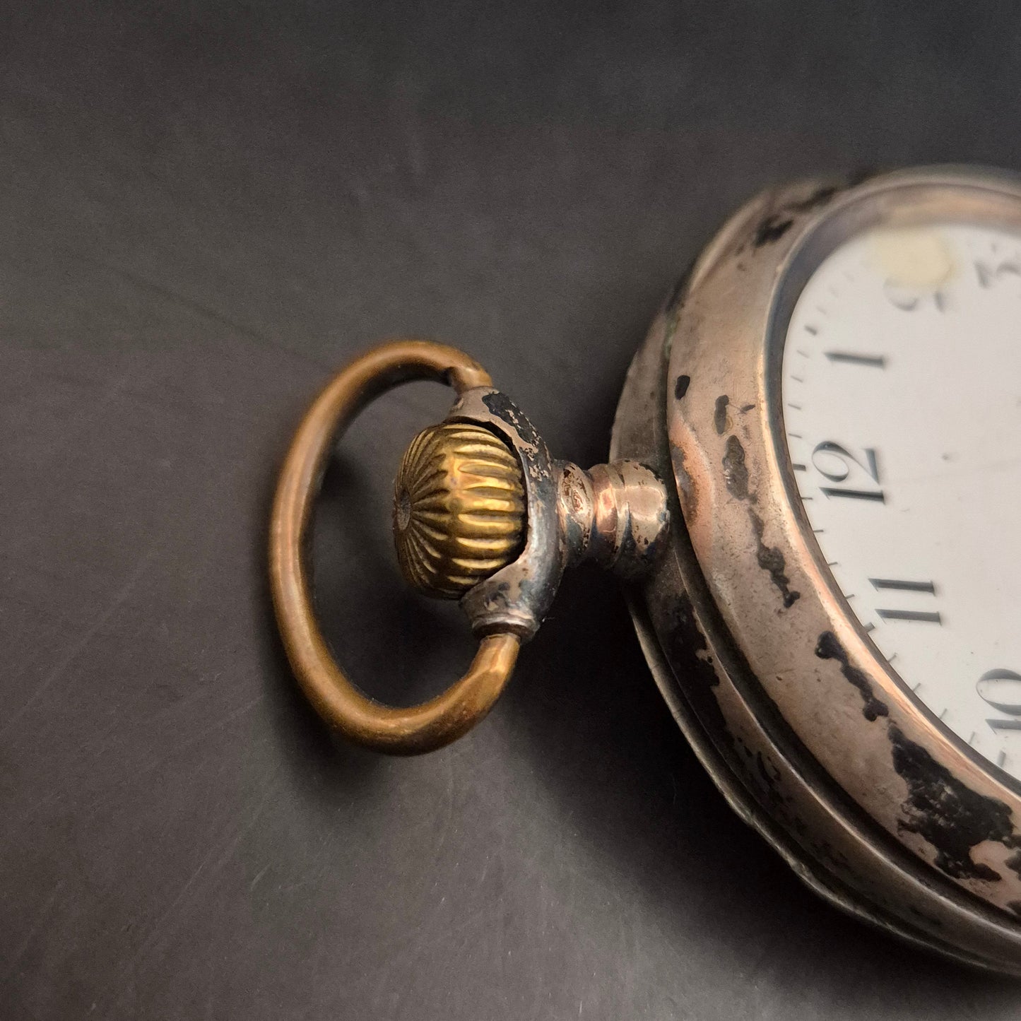 Vintage Taschenuhr Gehäuse & Zifferblatt – Defekt für Teile - Bild 7