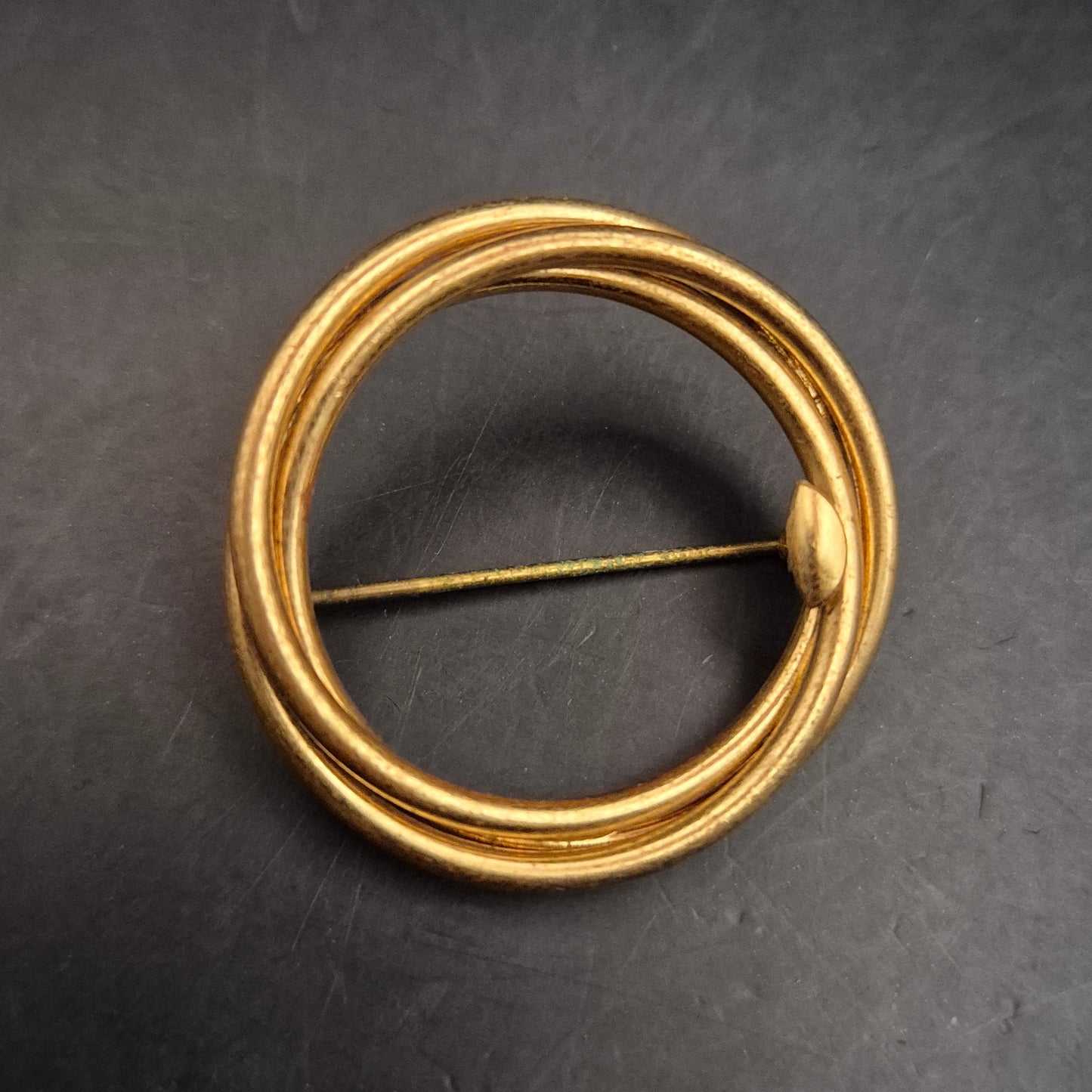 Zeitlose Vintage Brosche Goldfarben – Elegantes Kreis-Design - Bild 3