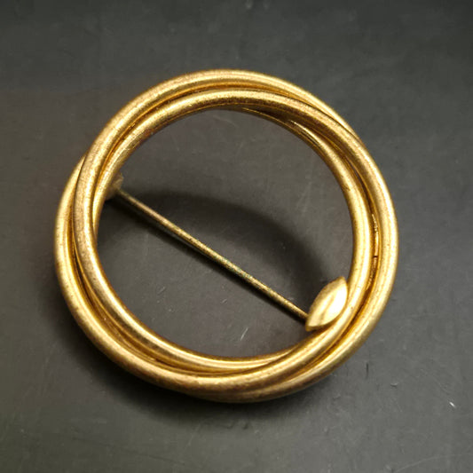 Zeitlose Vintage Brosche Goldfarben – Elegantes Kreis-Design