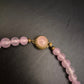 Vintage Rosenquarz-Halskette mit goldfarbenem Steckverschluss - Bild 6