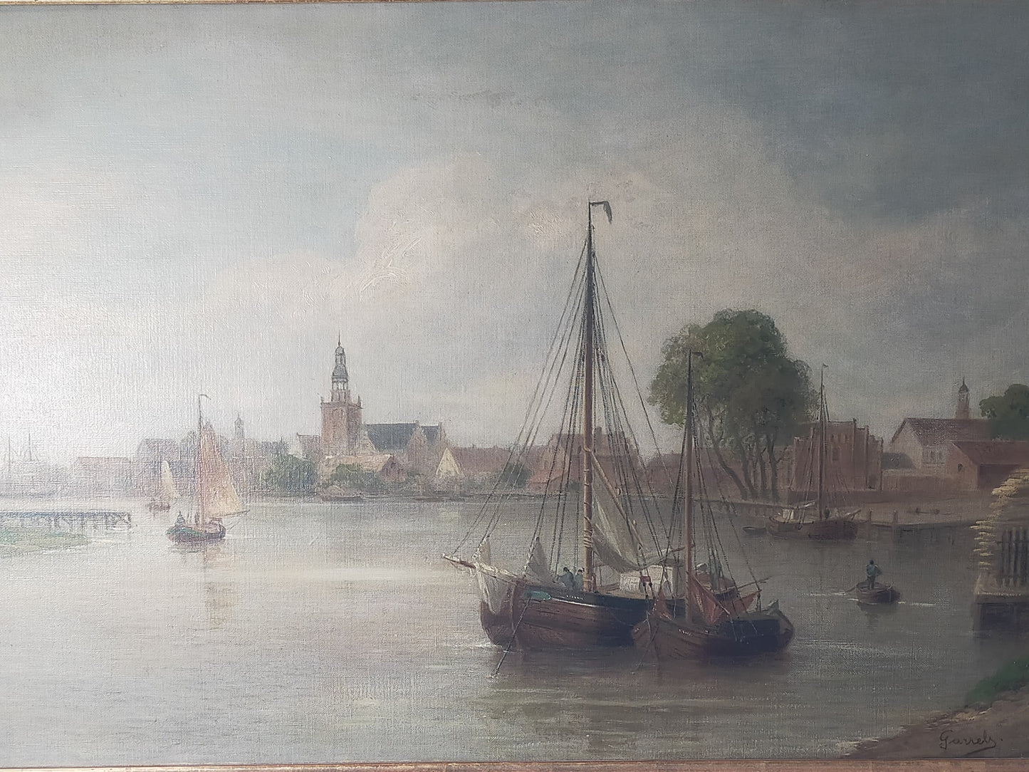 Historische Hafenszene von Rudolf Garrels 1675–1750 Authentische Signatur