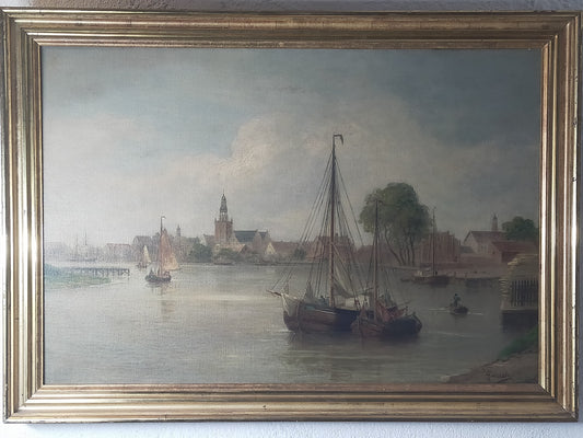 Historische Hafenszene von Rudolf Garrels 1675–1750 Authentische Signatur