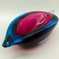 Edles Murano Glas Objekt Blau Pink – Handgefertigte Design Skulptur