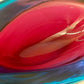 Edles Murano Glas Objekt Blau Pink – Handgefertigte Design Skulptur