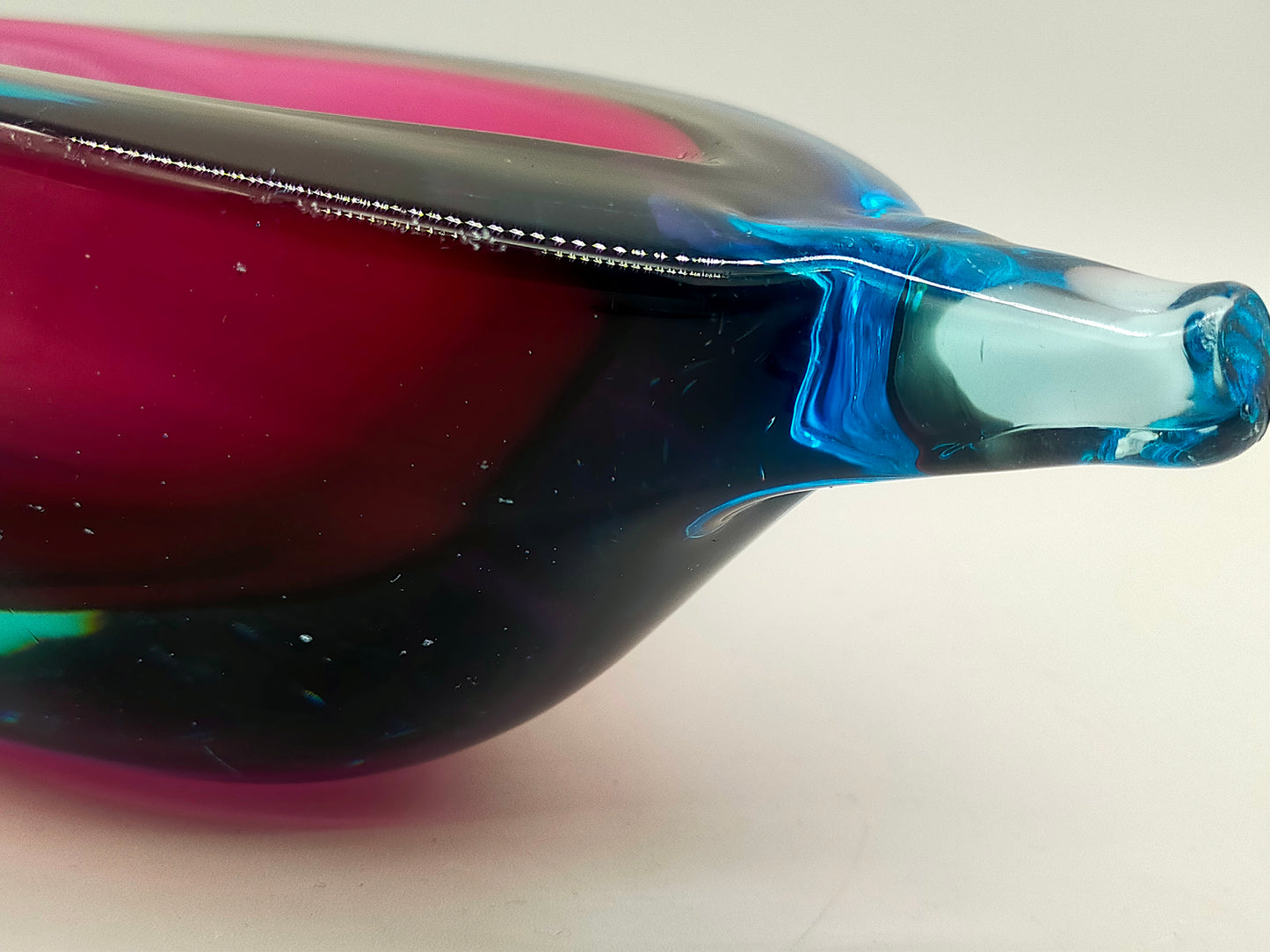 Edles Murano Glas Objekt Blau Pink – Handgefertigte Design Skulptur