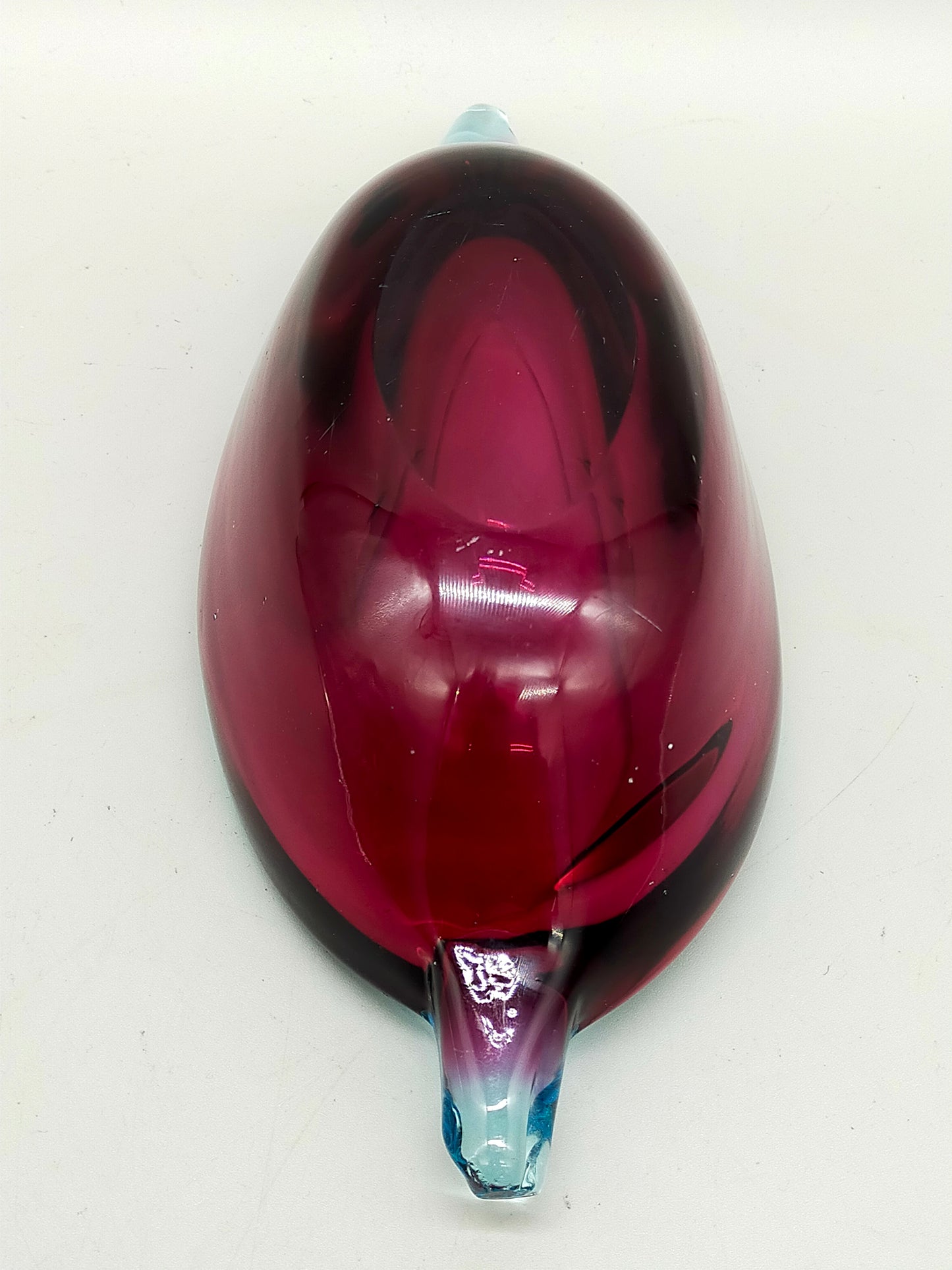 Edles Murano Glas Objekt Blau Pink – Handgefertigte Design Skulptur