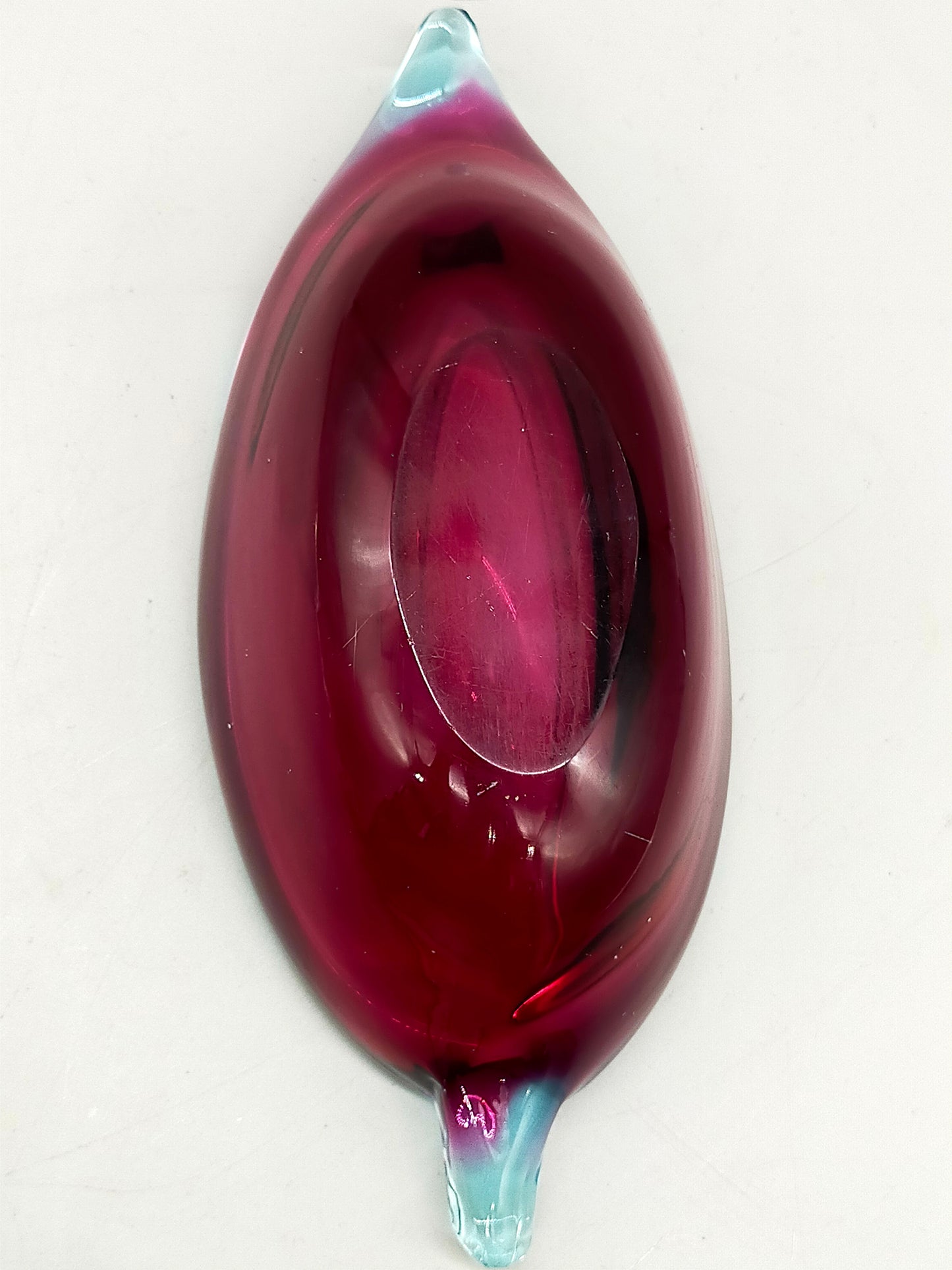 Edles Murano Glas Objekt Blau Pink – Handgefertigte Design Skulptur