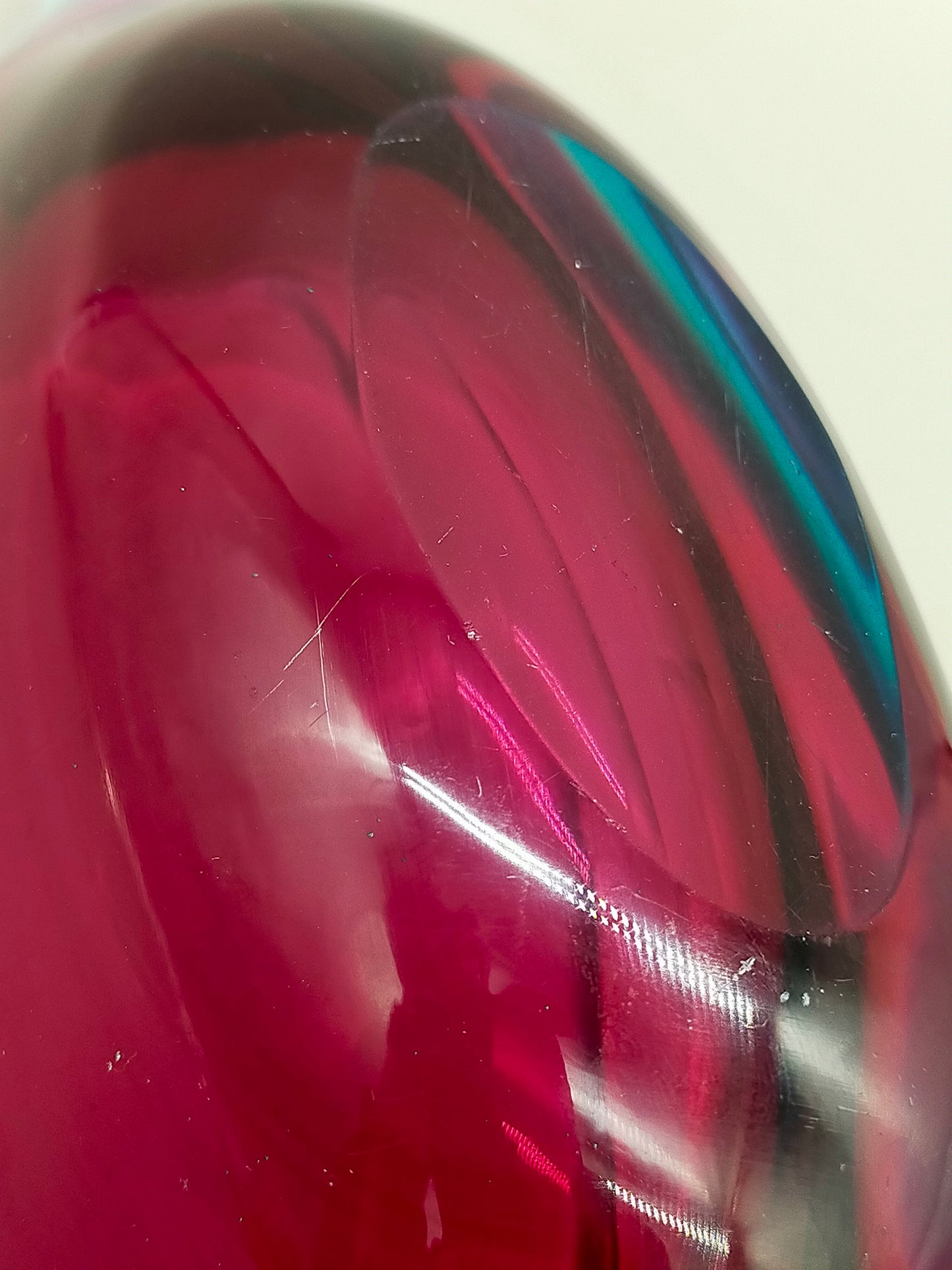 Edles Murano Glas Objekt Blau Pink – Handgefertigte Design Skulptur