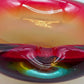 Vintage Murano Glas Aschenbecher Rot Orange Grün