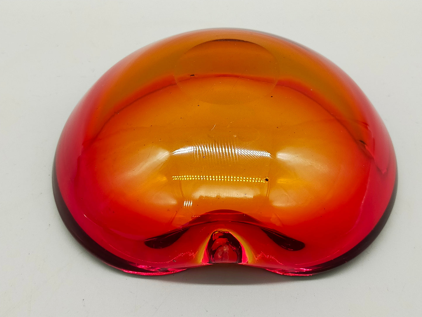 Vintage Murano Glas Aschenbecher Rot Orange Grün