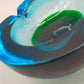 Vintage Murano Glas Aschenbecher Blau Grün – Massiv & Dekorativ