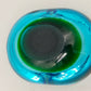 Vintage Murano Glas Aschenbecher Blau Grün – Massiv & Dekorativ