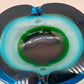 Vintage Murano Glas Aschenbecher Blau Grün – Massiv & Dekorativ