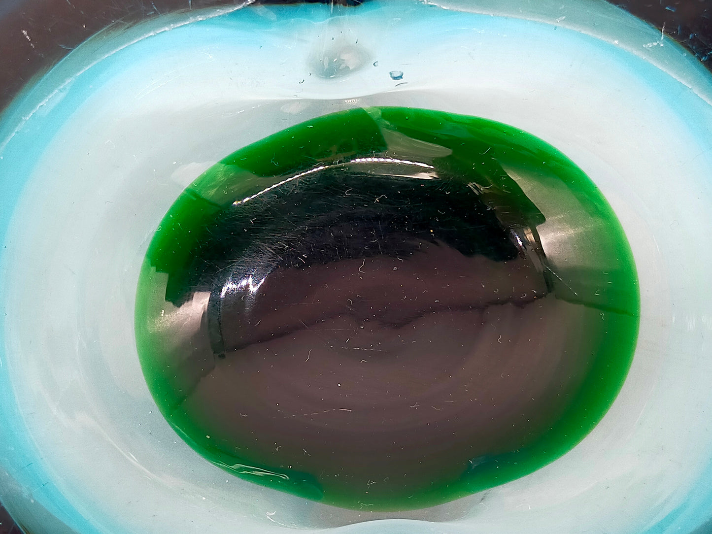 Vintage Murano Glas Aschenbecher Blau Grün – Massiv & Dekorativ