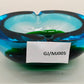 Vintage Murano Glas Aschenbecher Blau Grün – Massiv & Dekorativ