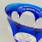 Elegante Kristallglas Kelche Blau & Rosa – Facettenschliff Design