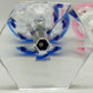 Elegante Kristallglas Kelche Blau & Rosa – Facettenschliff Design