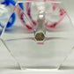 Elegante Kristallglas Kelche Blau & Rosa – Facettenschliff Design