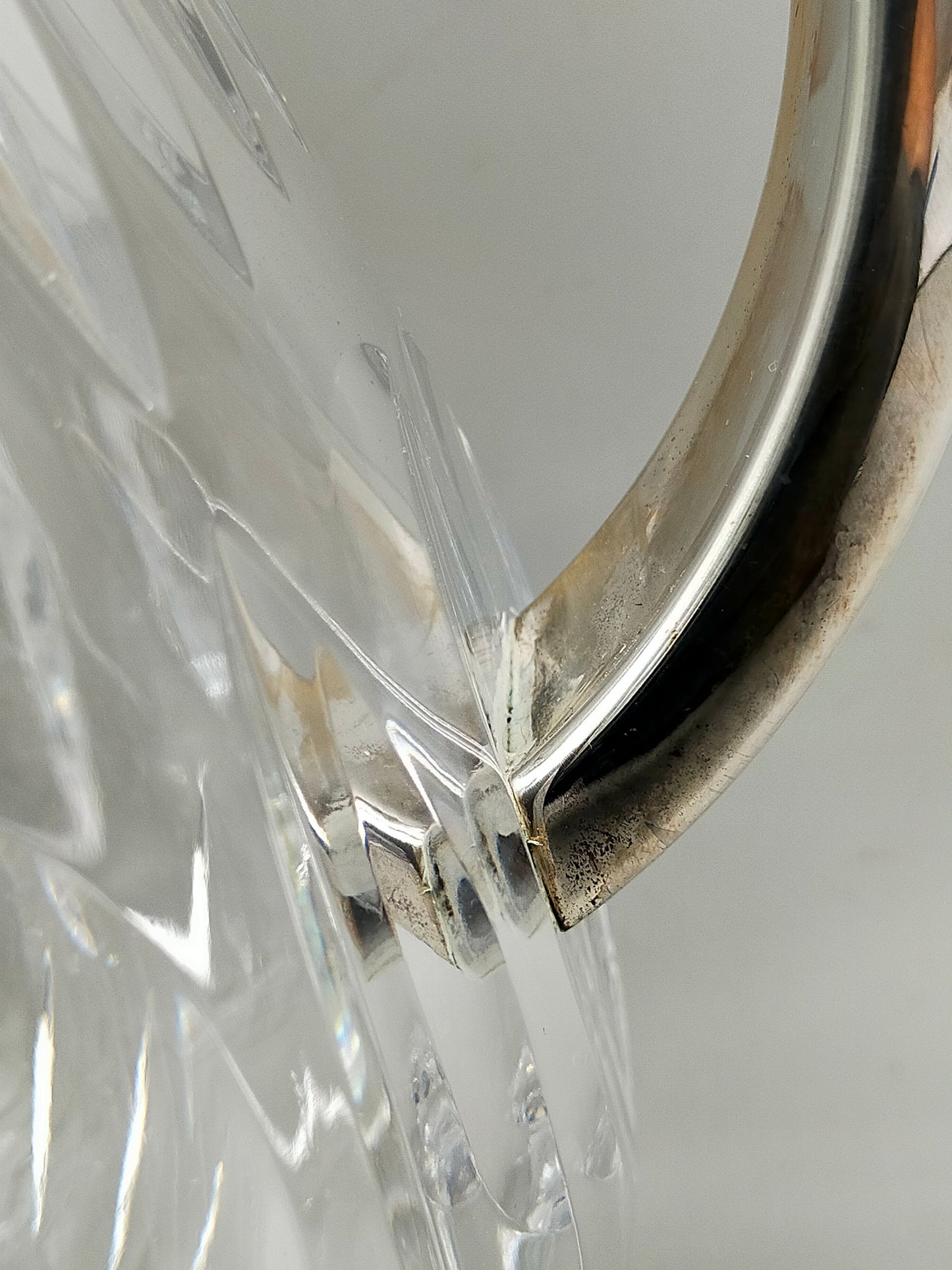 Kristall Glas Karaffe mit Metall Deckel & Einsatz – Vintage Stil