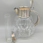 Kristall Glas Karaffe mit Metall Deckel & Einsatz – Vintage Stil
