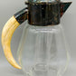 Vintage Glas Karaffe mit Einsatz & Horn Griff – Dekorativ