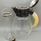 Vintage Glas Karaffe mit Einsatz & Horn Griff – Dekorativ