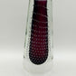 Murano Stil Glas Vase mit Luftblasen & rotem Kern