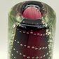Murano Stil Glas Vase mit Luftblasen & rotem Kern