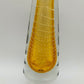 Murano Stil Glas Vase Amber mit Luftblasen Dekor