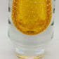 Murano Stil Glas Vase Amber mit Luftblasen Dekor