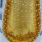 Murano Stil Glas Vase Amber mit Luftblasen Dekor