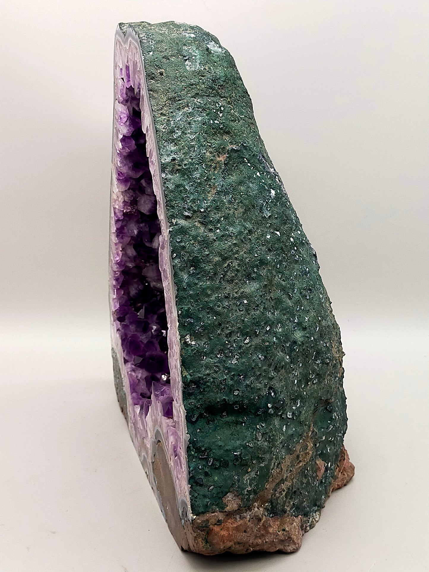 Große Amethyst Druse Geode Kristall violett Naturstein Dekoration