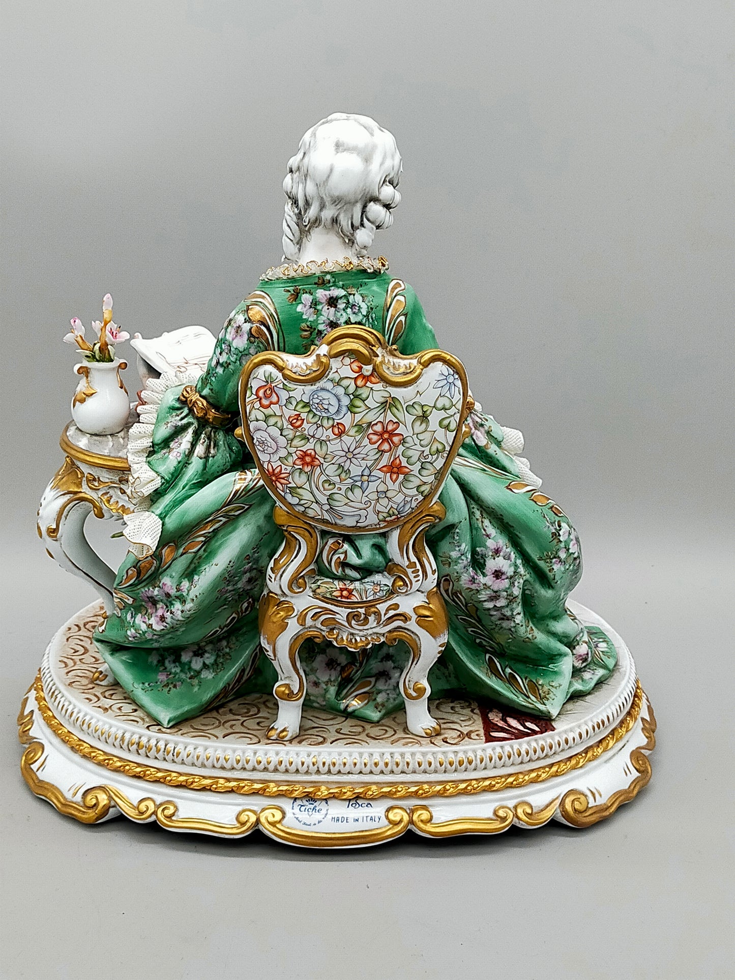 Capodimonte Porzellan Figur Madame Pompadour Italien Signiert