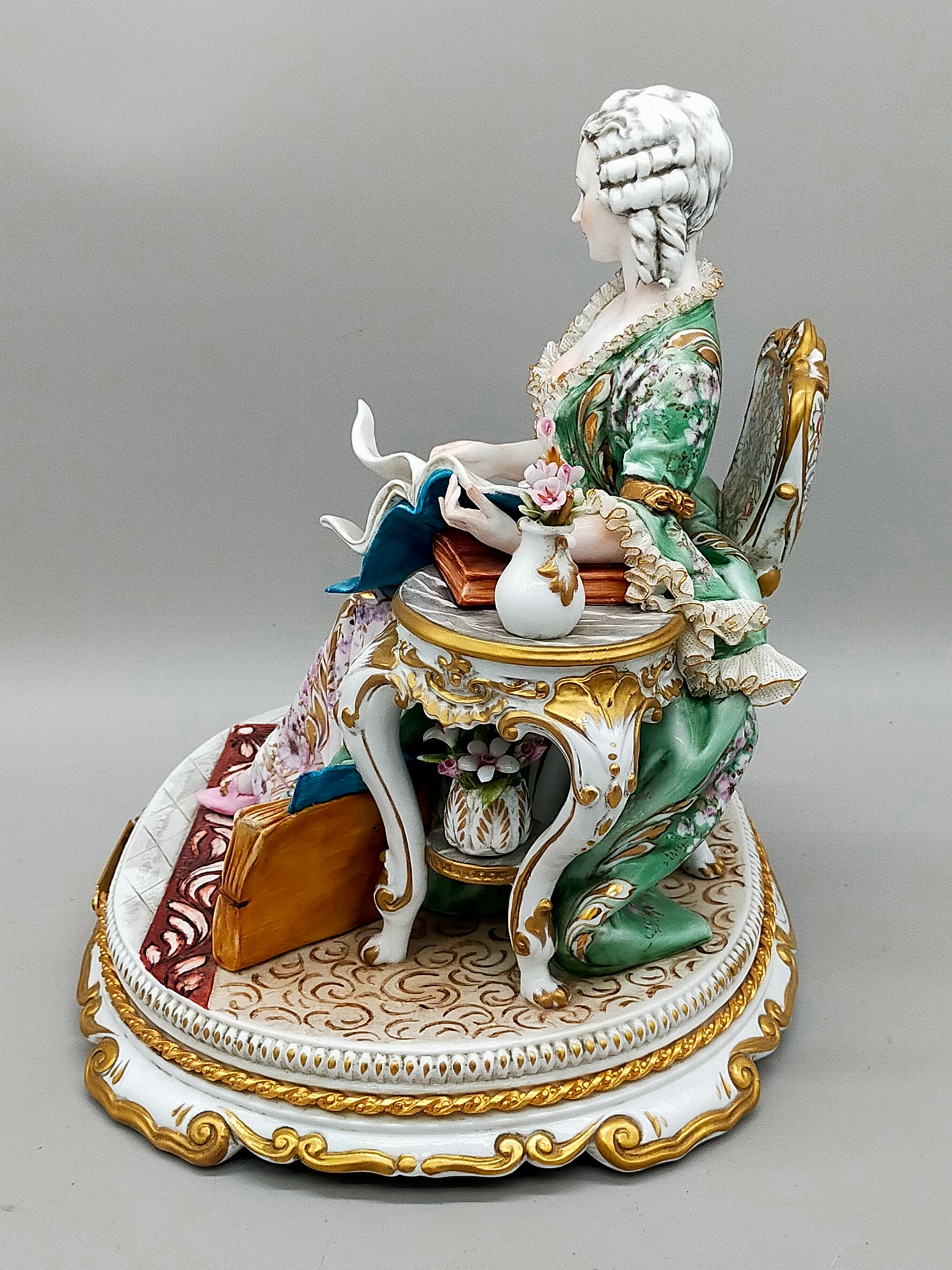 Capodimonte Porzellan Figur Madame Pompadour Italien Signiert