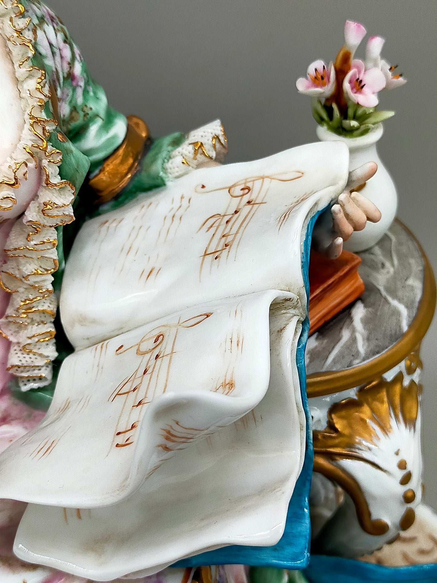 Capodimonte Porzellan Figur Madame Pompadour Italien Signiert